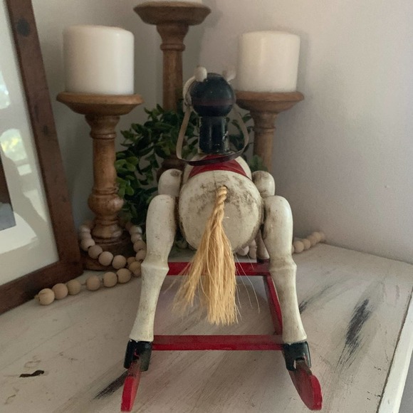 Vintage ‘79 ENESCO Christmas Wooden rocking horse music box - Picture 4 of 8